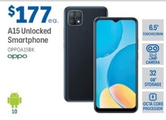 Officeworks Oppo - A15 Unlocked Smartphone offer