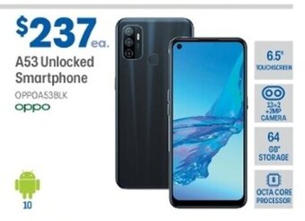 Officeworks Oppo - A53 Unlocked Smartphone offer