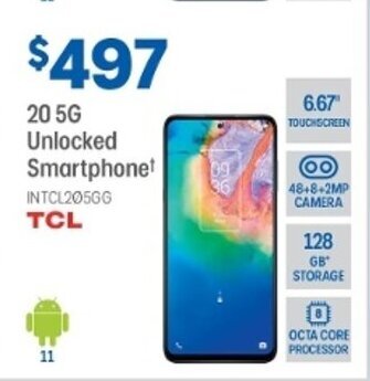 Officeworks TCL - 20 5G Unlocked Smartphone offer