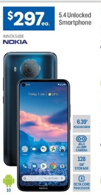 Officeworks NOKIA - 5.4 Unlocked Smartphone offer