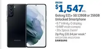 Officeworks SAMSUNG - Galaxy S21+ 5G 128GB or 256GB Unlocked Smartphone offer