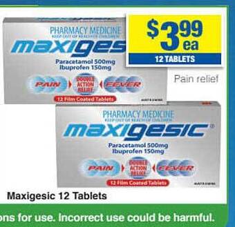 My Chemist Maxigesic 12 Tablets offer