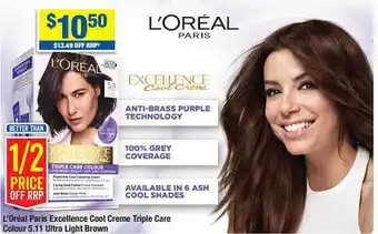 L'oréal Paris Excellence Cool Creme Triple Care Colour 5.11 Ultra Light Brown