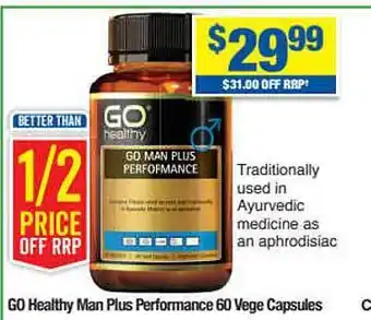 My Chemist Go Healthy Man Plus Performance 60 Vege Capsules offer