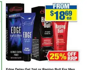 My Chemist Edge Delay Gel 7ml Or Raging Bull For Men offer
