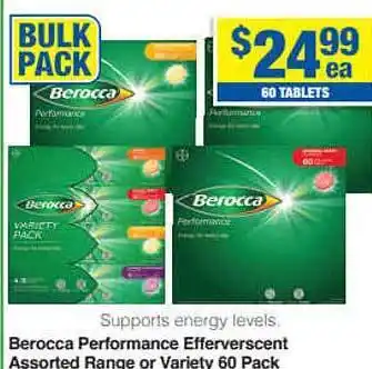 My Chemist Berocca Perfromance Effervescent Assorted Range Or Variety offer