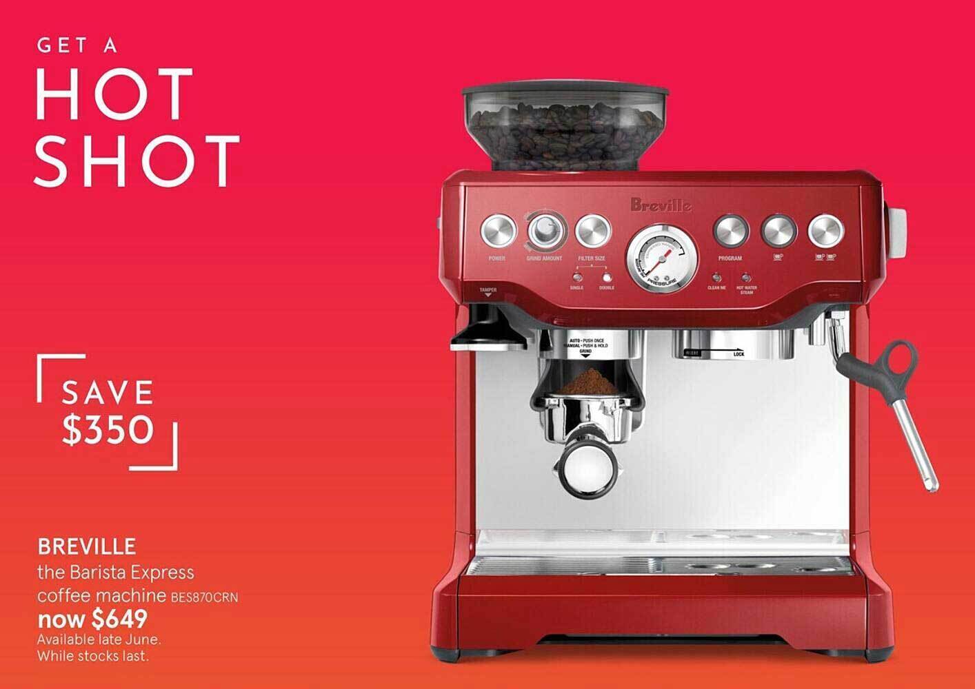 Breville The Barista Express Coffee Machine offer at Myer