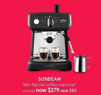 Myer Sunbeam Mini Barista Coffee Machine offer