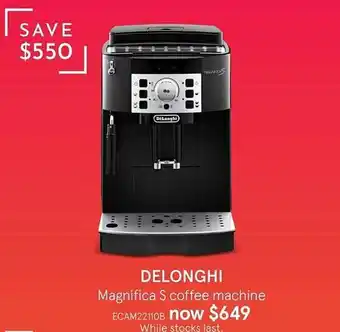 Myer Dëlonghi Magnifica S Coffee Machine offer