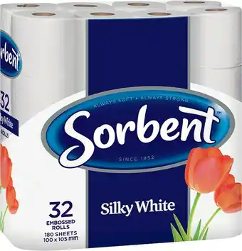 IGA Sorbent Gentle White Toilet Rolls 32 Pack offer