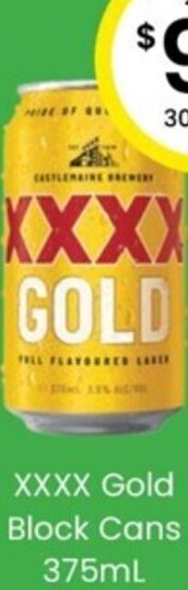 The Bottle O XXXX Gold Block Cans 375ml offer