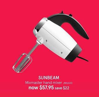 Myer Sunbeam Mixmaster Hand Mixer offer