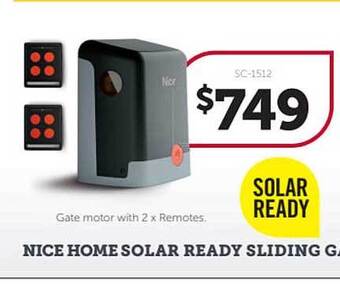Stratco Nice Home Solar Ready Sliding Gate Kits offer