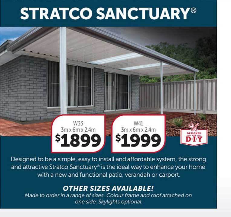Stratco Sanctuary offer at Stratco