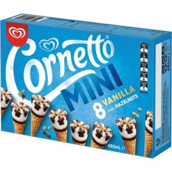 Streets Cornetto Mini Vanilla with Hazelnuts 8 Pack