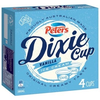 IGA Peters Dixie Cup Vanilla Ice Cream 4 Pack offer