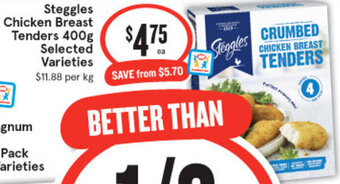 IGA Steggles Chicken Breast Tenders 400g Selected Varieties offer