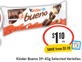 IGA Kinder Bueno 39-43g Selected Varieties offer