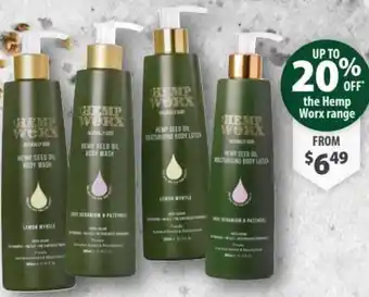 Chemist Discount Centre The Hemp Worx Range offer