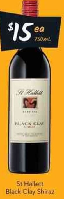 St Hallett Black Clay Shiraz 750ml