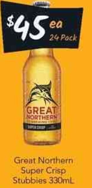 Cellarbrations Great Northern Super Crisp Stubbies 330ml offer
