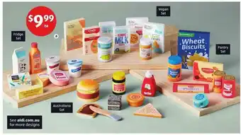 ALDI Wooden Play Food Sets - Vegan, Fridge, Pantry, Australiana or Salad offer