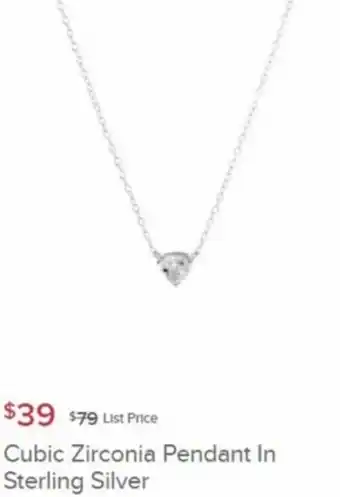 Michael Hill Cubic Zirconia Pendant In Sterling Silver offer