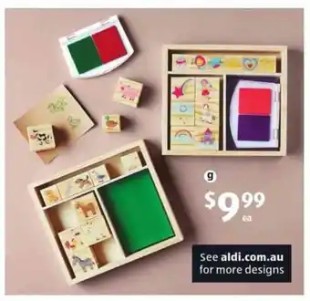 ALDI Wooden Stamp Sets offer