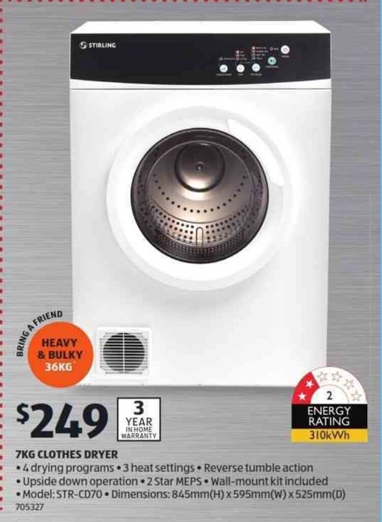 ALDI 7kg Clothes Dryer offer