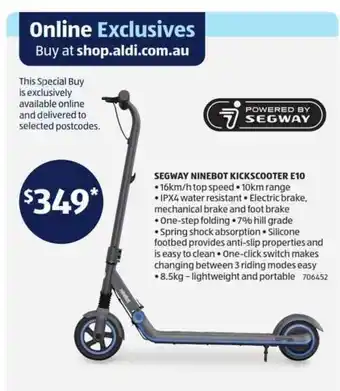 ALDI Segway Ninebot KickScooter E10 offer