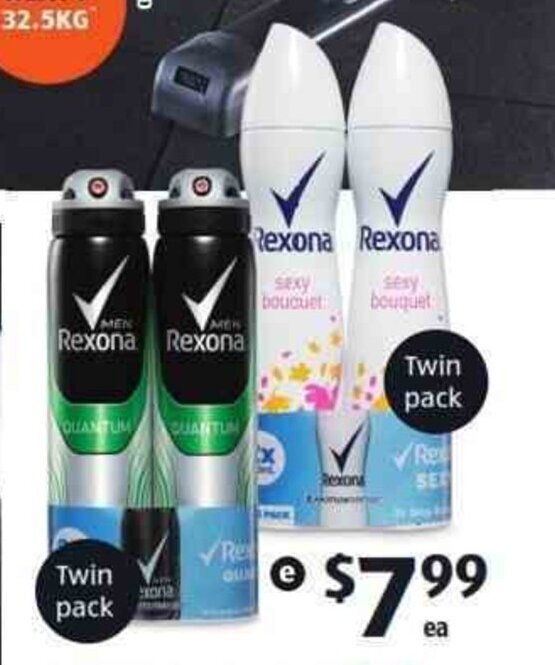 Rexona AntiPerspirant Deodorant Spray 2x150g offer at ALDI