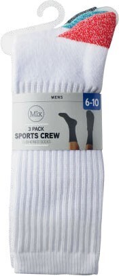 Mix Men’s Sports Crew Socks 3 Pack