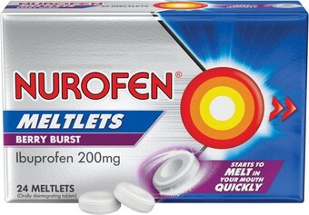 Nurofen Ibuprofen Meltlets Berry 200mg 24 Pack*