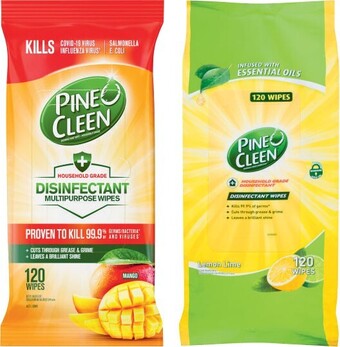Coles Pine O Cleen Disinfectant Wipes 120 Pack offer