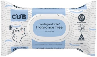 Coles CUB Biodegradable Baby Wipes 80 Pack offer