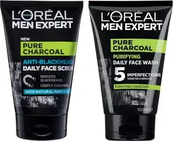Coles L’Oréal Men Expert Pure Charcoal Daily Face Wash or Daily Face Scrub 100mL offer