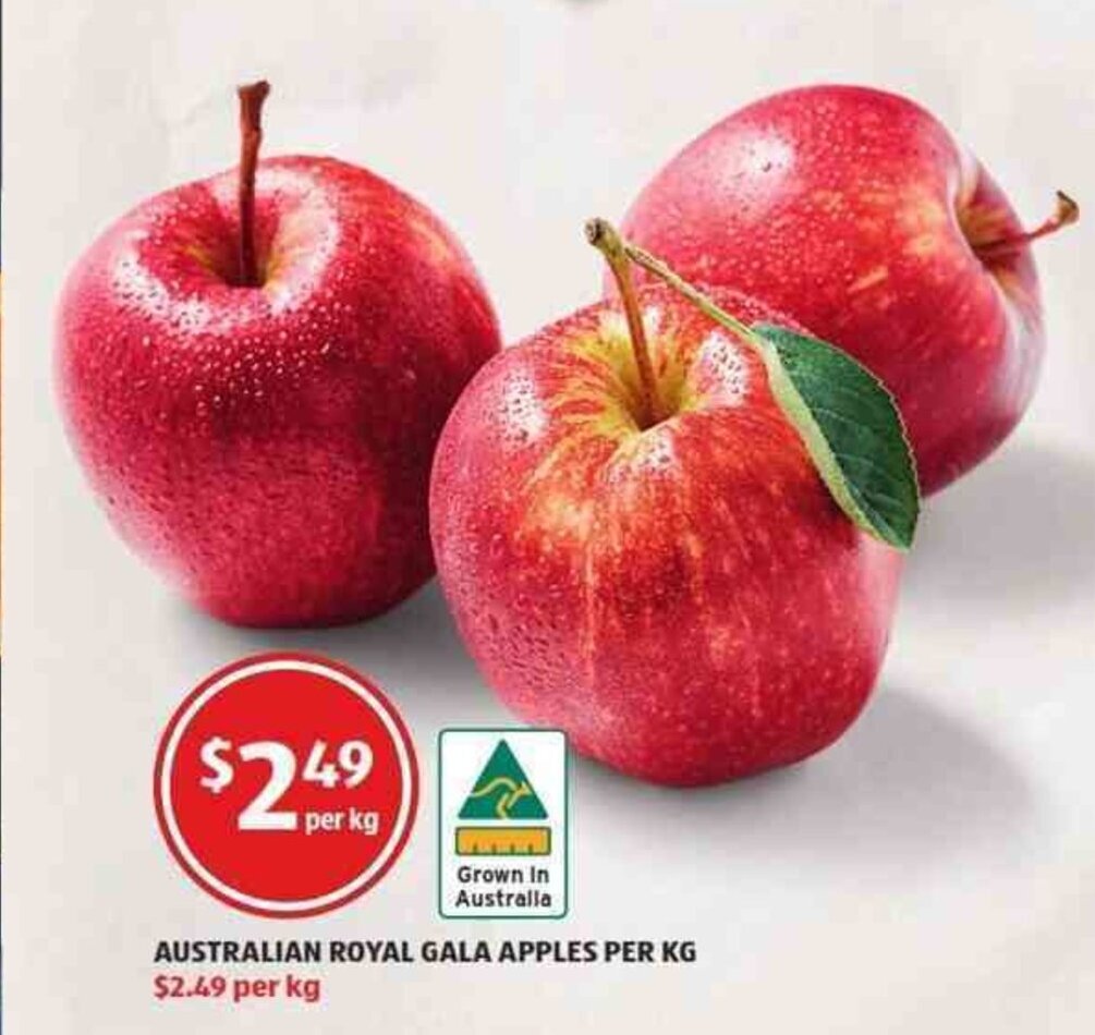 Australian Royal Gala Apples Per Kg offer at ALDI