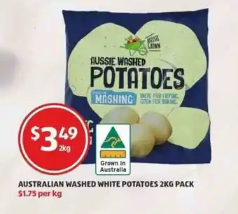 ALDI Australian Washed White Potatoes 2 kg Pack offer