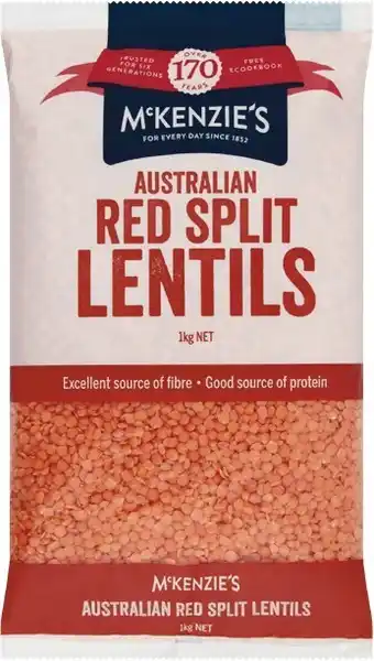 Woolworths McKenzie’s Red Lentils 1 kg offer