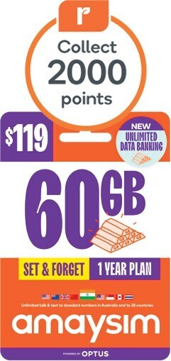 Woolworths amaysim $119 Starter PackΔ offer