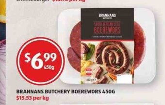 Brannans Butchery Boerewors 450g