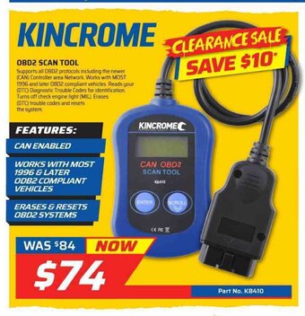 Auto One Kincrome - OBD2 Scan Tool offer