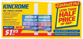 Auto One Kincrome - 2ml Thread Lockers offer