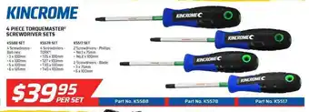 Auto One Kincrome - Torquemaster Screwdriver Sets offer