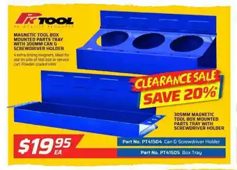 Auto One Magnetic Tool Box Mounted parts Tray with 300mm Can & Screwdriver Holder offer
