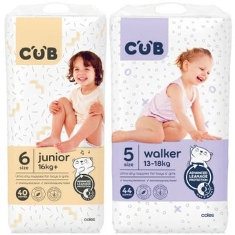 Coles CUB Unisex Nappies 40 Pack-56 Pack offer