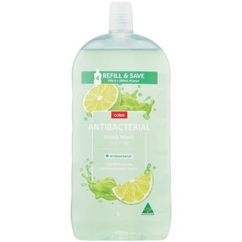 Coles Coles Antibacterial Lime Hand Wash Refill 1 Litre offer