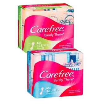 Carefree Barely There Aloe or Unscented Liners 42 Pack