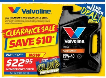 Auto One Valvoline - XLD Premium 15W40 Engine Oil 5 Litre offer