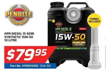 Auto One Penrite - HPR Diesel 15 Semi Synthetic 15W-50 10 Litre offer